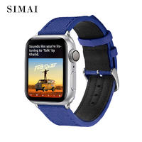 Apple Canvas Leather Band Aristocratic Blue