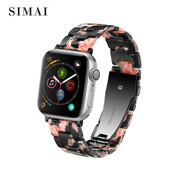 Quality Resin Watch Bands Rose in Black Color