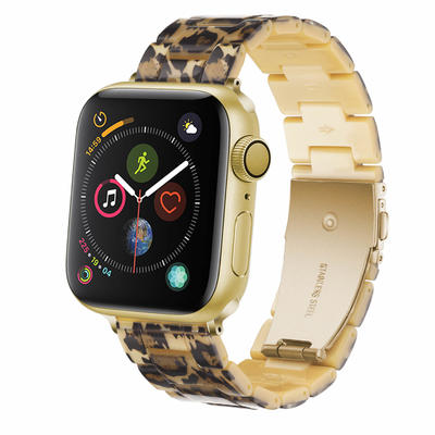 Apple Resin Watch Band Waterproof Watch Straps Leopard Print