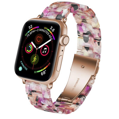 Apple Resin Watch Band Tang Tri-color Pink Supplier