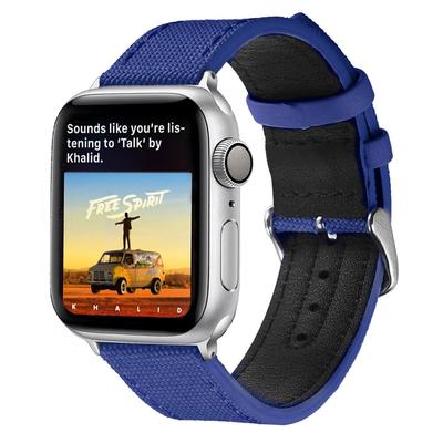 Apple Canvas and Leather Watch Strap Aristocratic Blue