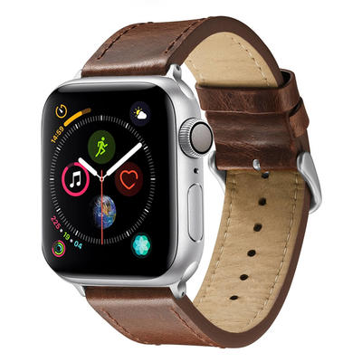 Brown Good Apple Watch Bands Tree Paste Leather Watch Band